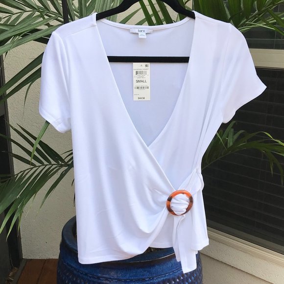 Bar III Tops - BAR III |  Surplice Grommet Wrap Shirt - S